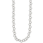 Sterling Silver 18inch Polished Fancy Heart Link Necklace
